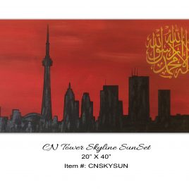 CN tower skyline sunset