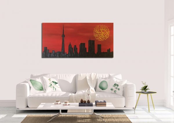 CN tower skyline sunset