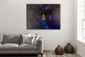 Art Land Allah Galaxy Gold Foil Water Drop